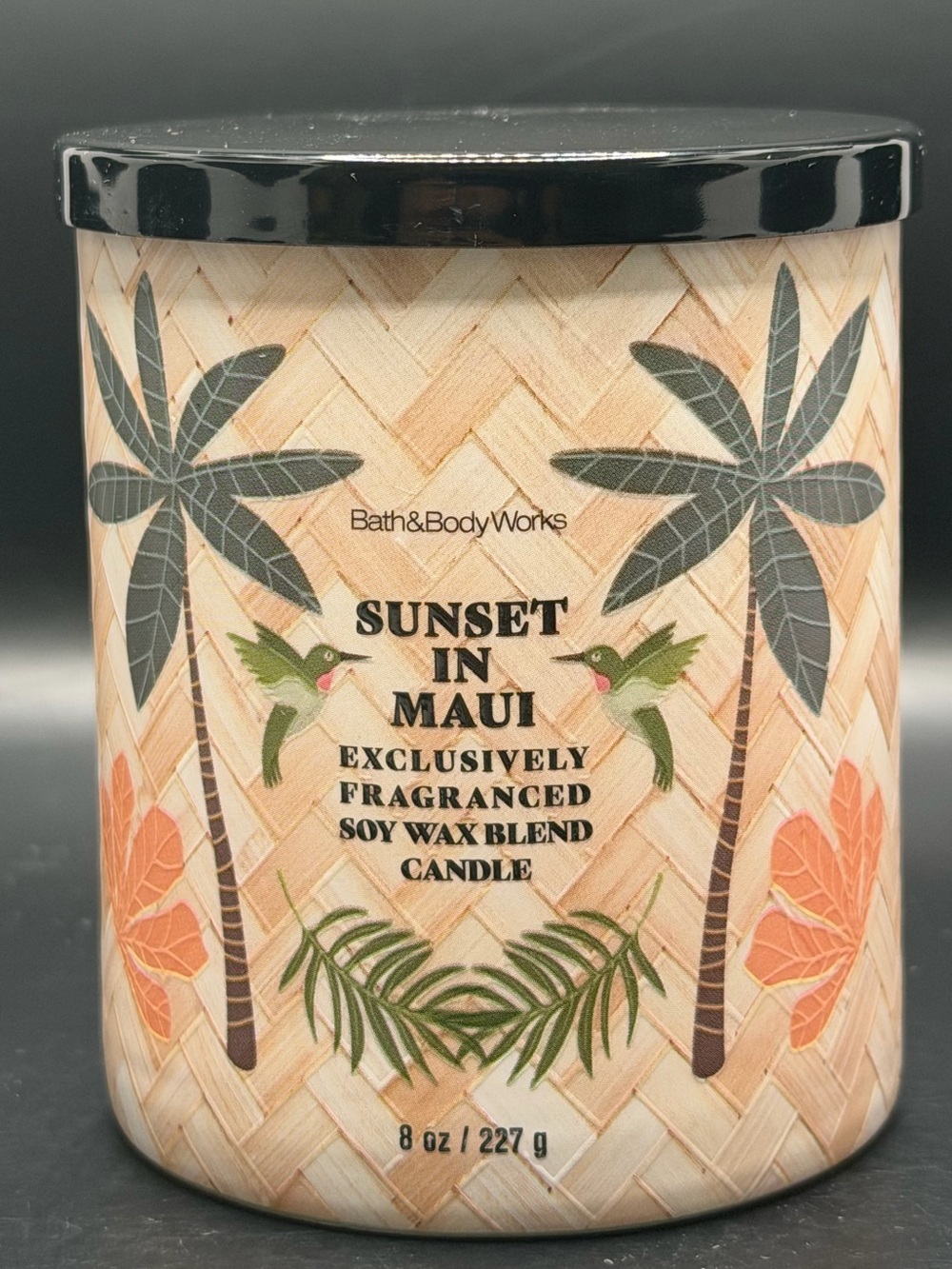 Bath & Body Works “Sunset In Maui” 8OZ Single-Wick Soy Candle w/ Palm Trees